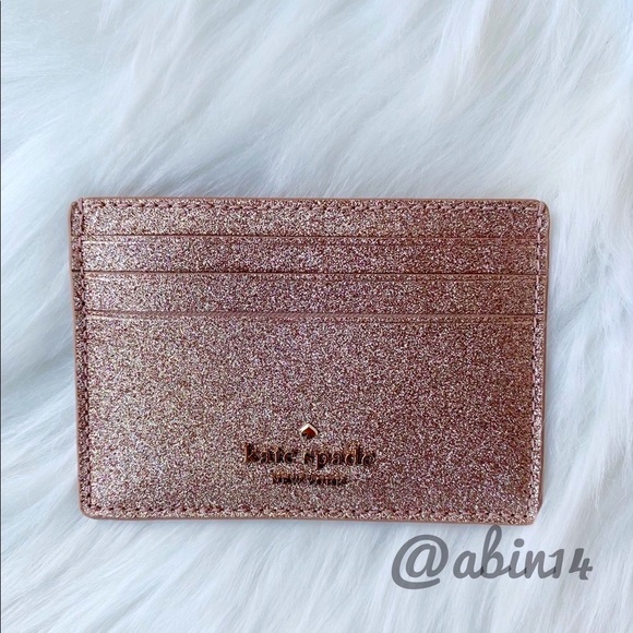 NWT Kate Spade Glitter Card Case with Gift Box - Picture 7 of 8